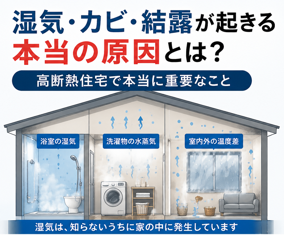 【長崎の家づくり】湿気・カビ・結露が起きる本当の原因とは？｜高断熱住宅で本当に重要なこと