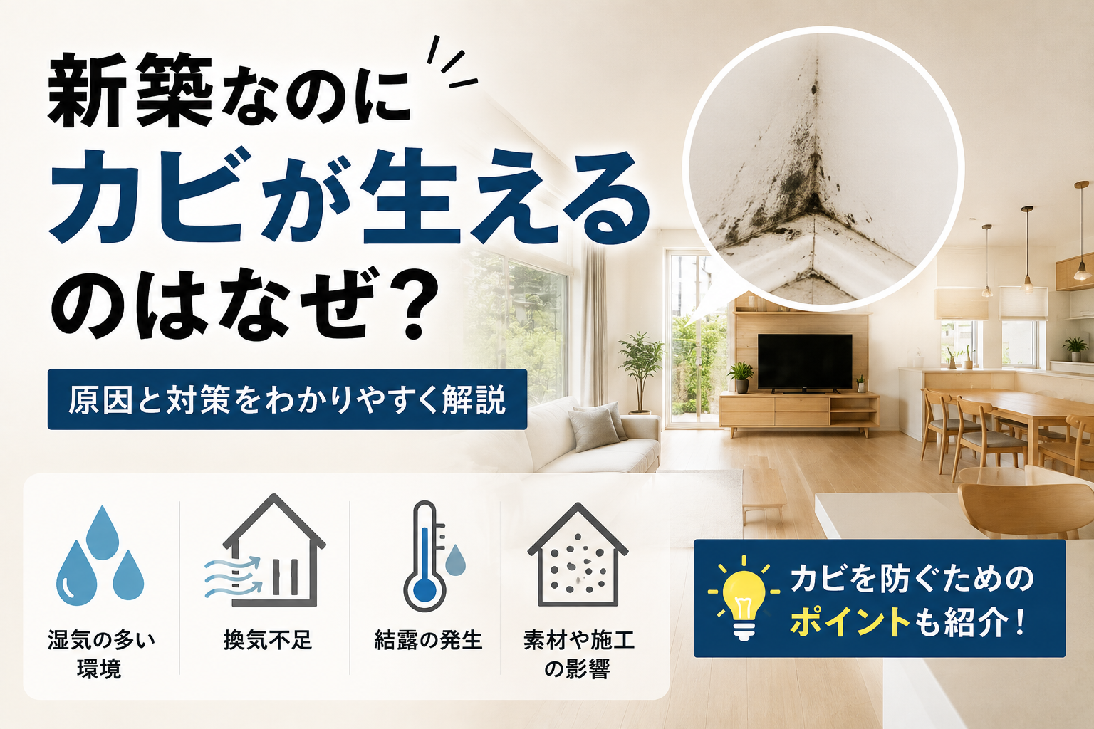 新築なのにカビが生えるのはなぜ？｜長崎で重要な高断熱・高気密住宅の考え方