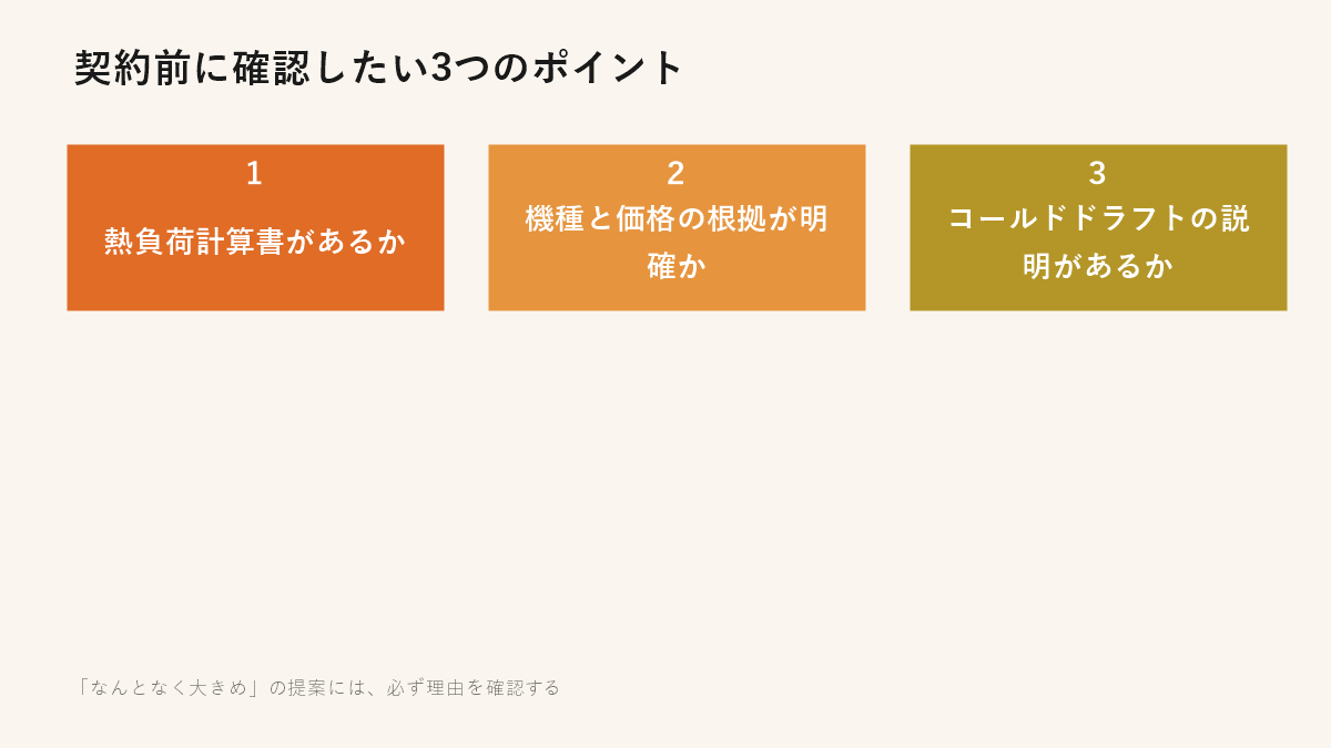 契約前に確認したい3つのポイント